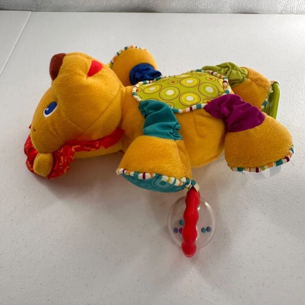 Bright Starts Lion Plush Baby Toy Activity Textured Rattle Baby